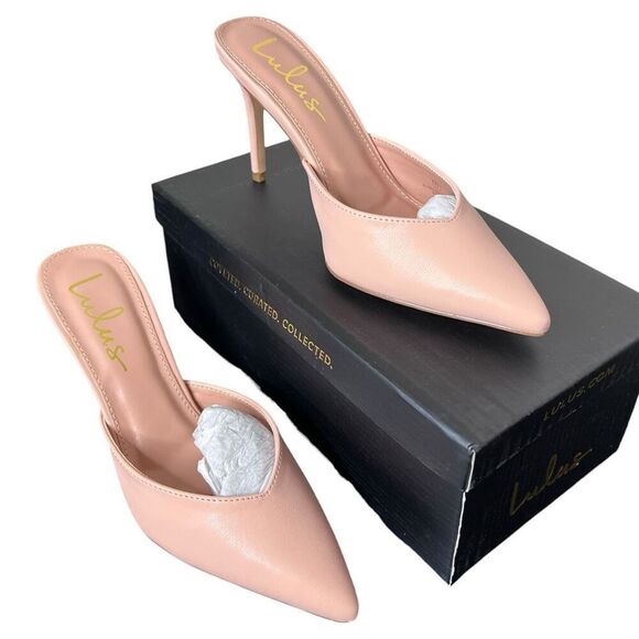NEW Lulus Frae Naked Hazelnut Natural Pointed Toe Mules Size 6 Stiletto Heel main image 5
